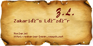 Zakariás Lázár névjegykártya